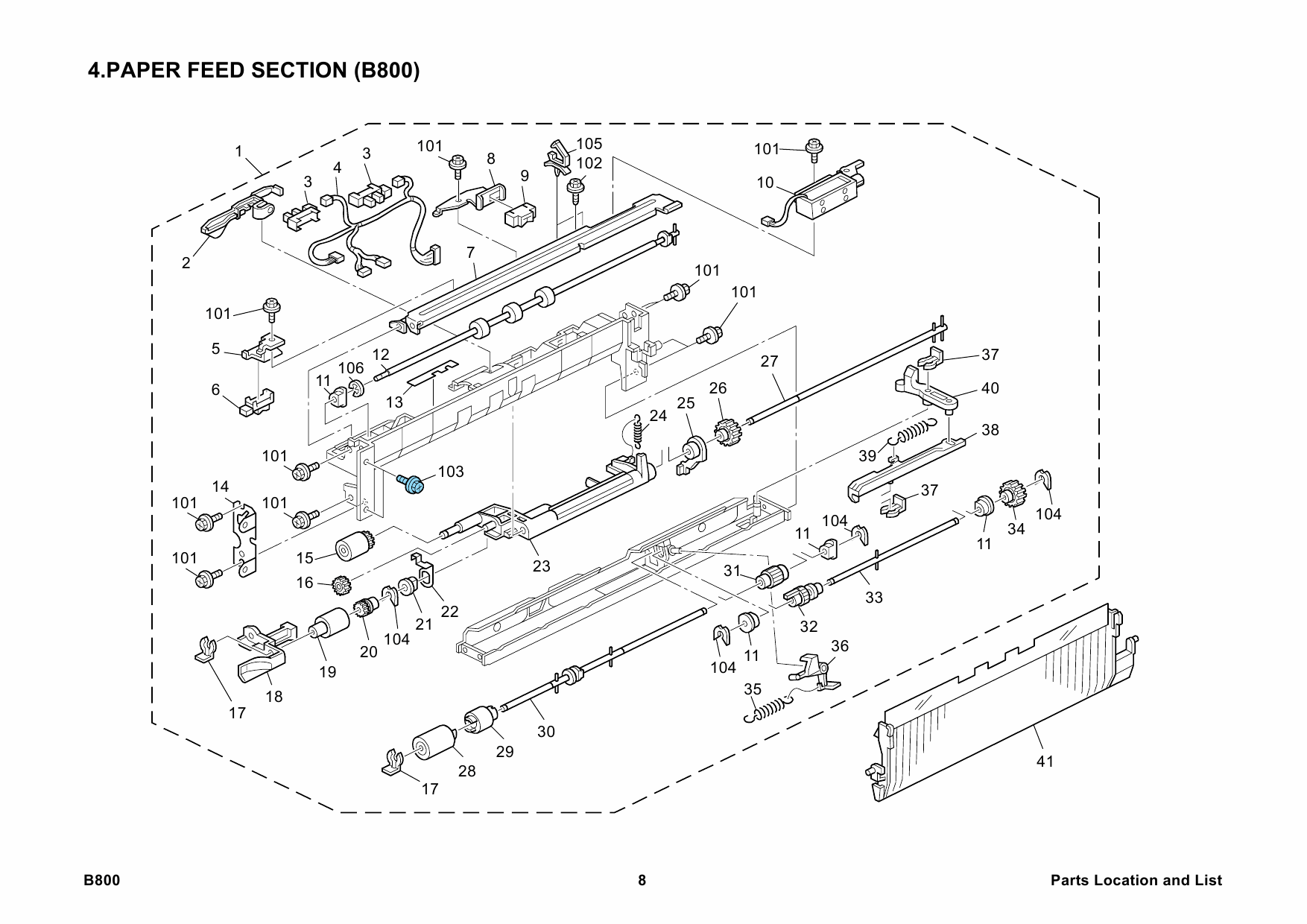 RICOH Options B800 PAPER-FEED-UNIT-PB3000 Parts Catalog PDF download-5